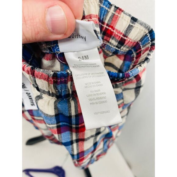 Disney Boy’s Shorts Multicolor Plaid Mickey Mouse Infant Size 24 Month's - Picture 6 of 6